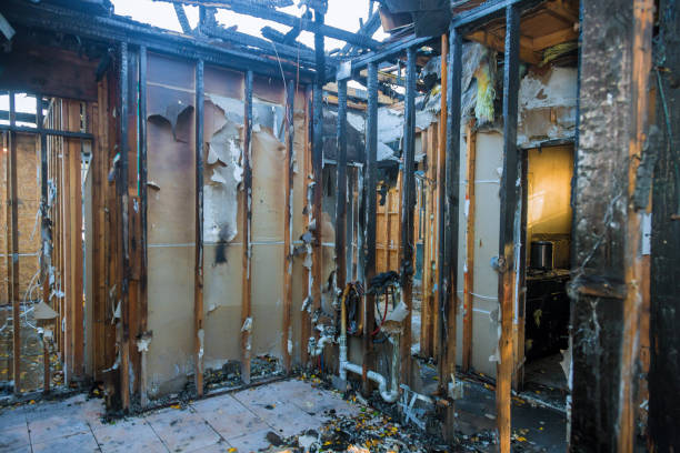 Professional Fire Damage Restoration technician working in Bellevue, OH
